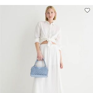 XS White J.Crew Side-slit soft gauze maxi skirt